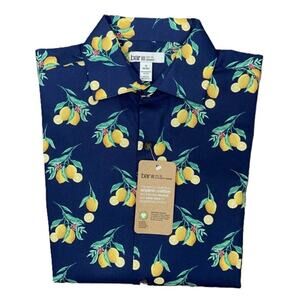 Bar III Dress Shirt Men's Small Slim Fit Stretch Long Sleeve Organic Cotton Blue